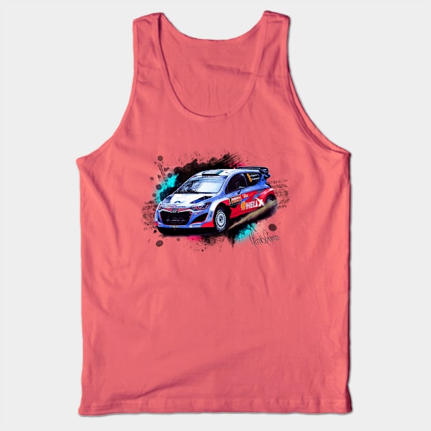 Hayden Paddon's Hyundai i20 WRC Tank Top by Mario Ramos Rally Art